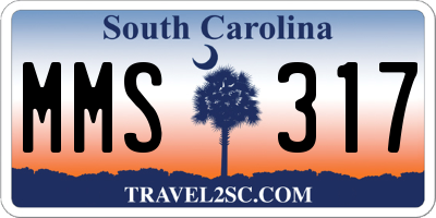 SC license plate MMS317