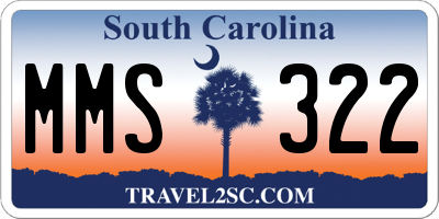 SC license plate MMS322