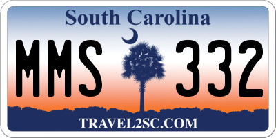 SC license plate MMS332