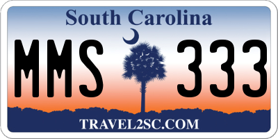 SC license plate MMS333