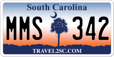 SC license plate MMS342