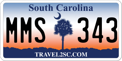 SC license plate MMS343