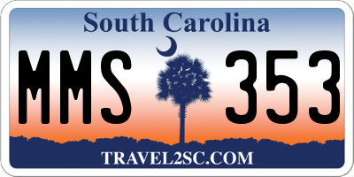 SC license plate MMS353