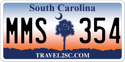 SC license plate MMS354