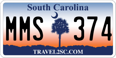 SC license plate MMS374