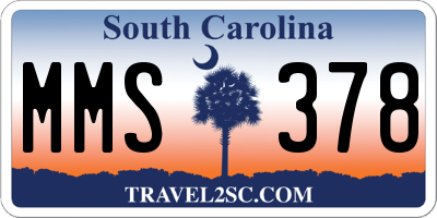 SC license plate MMS378