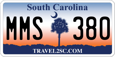 SC license plate MMS380