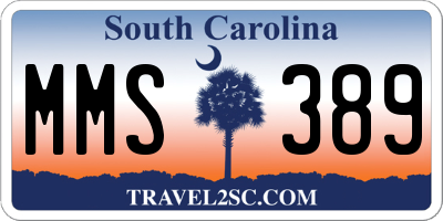 SC license plate MMS389