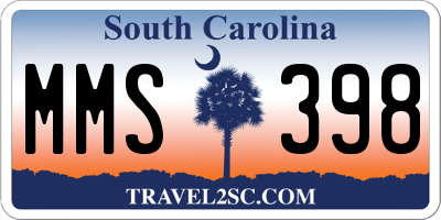 SC license plate MMS398