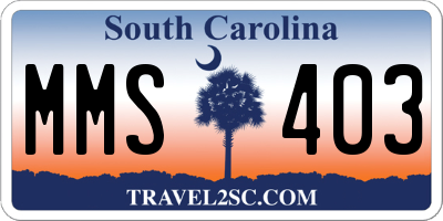 SC license plate MMS403