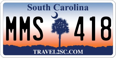 SC license plate MMS418
