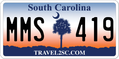 SC license plate MMS419