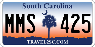 SC license plate MMS425
