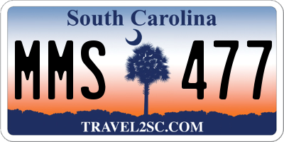 SC license plate MMS477