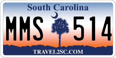 SC license plate MMS514
