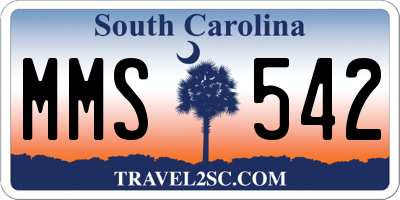 SC license plate MMS542