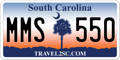 SC license plate MMS550
