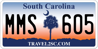 SC license plate MMS605