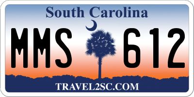 SC license plate MMS612