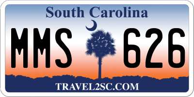 SC license plate MMS626