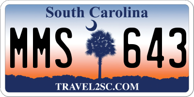 SC license plate MMS643