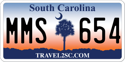 SC license plate MMS654