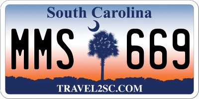 SC license plate MMS669
