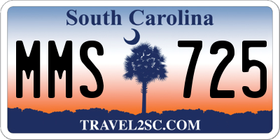 SC license plate MMS725