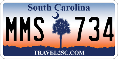 SC license plate MMS734