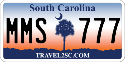 SC license plate MMS777