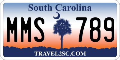 SC license plate MMS789