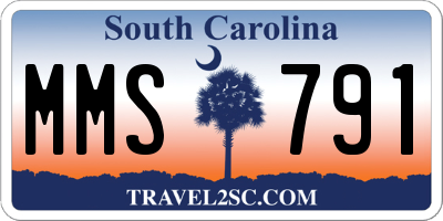 SC license plate MMS791