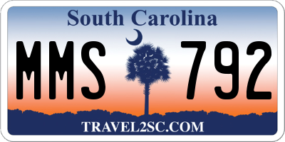 SC license plate MMS792