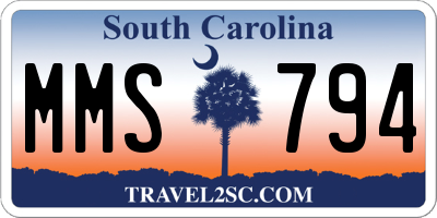SC license plate MMS794
