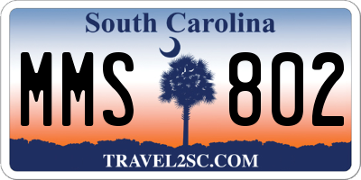 SC license plate MMS802