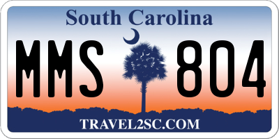 SC license plate MMS804