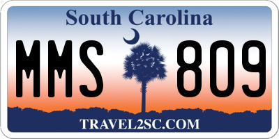 SC license plate MMS809