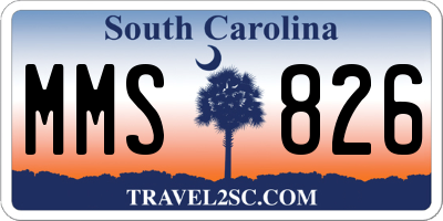 SC license plate MMS826