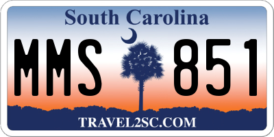 SC license plate MMS851