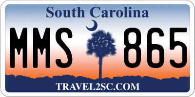 SC license plate MMS865