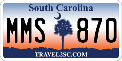 SC license plate MMS870