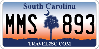 SC license plate MMS893