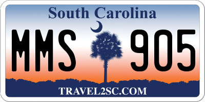 SC license plate MMS905