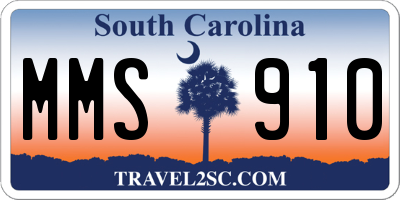 SC license plate MMS910