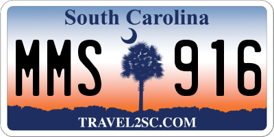 SC license plate MMS916