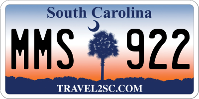 SC license plate MMS922