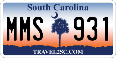 SC license plate MMS931