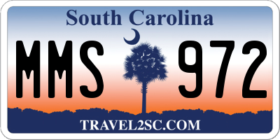 SC license plate MMS972