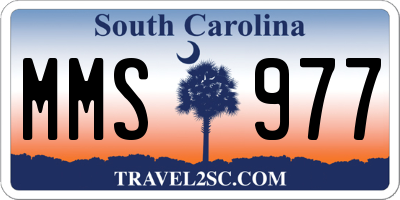SC license plate MMS977