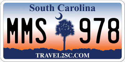 SC license plate MMS978